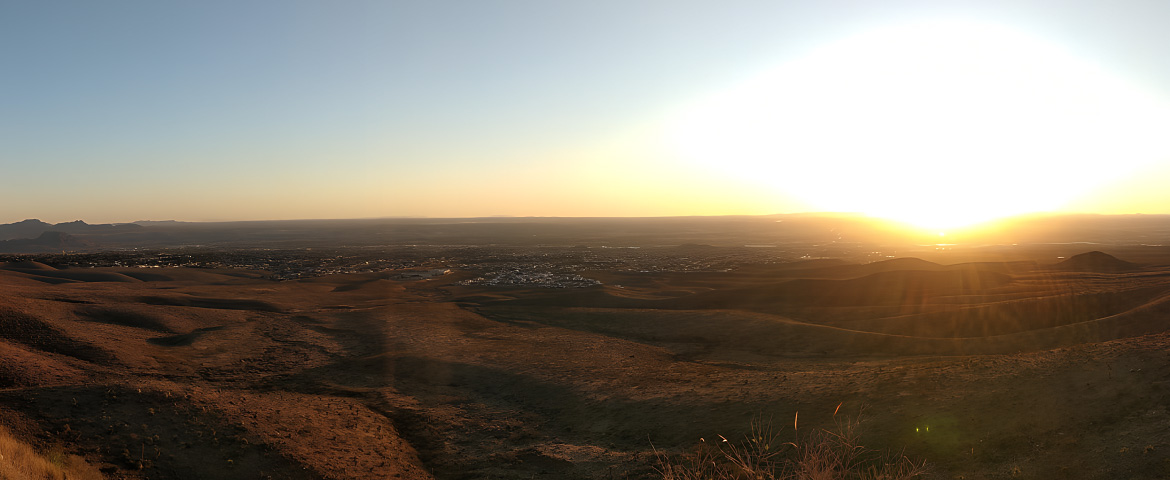 El Paso, TX seen from Franklin Mountains while sun sets